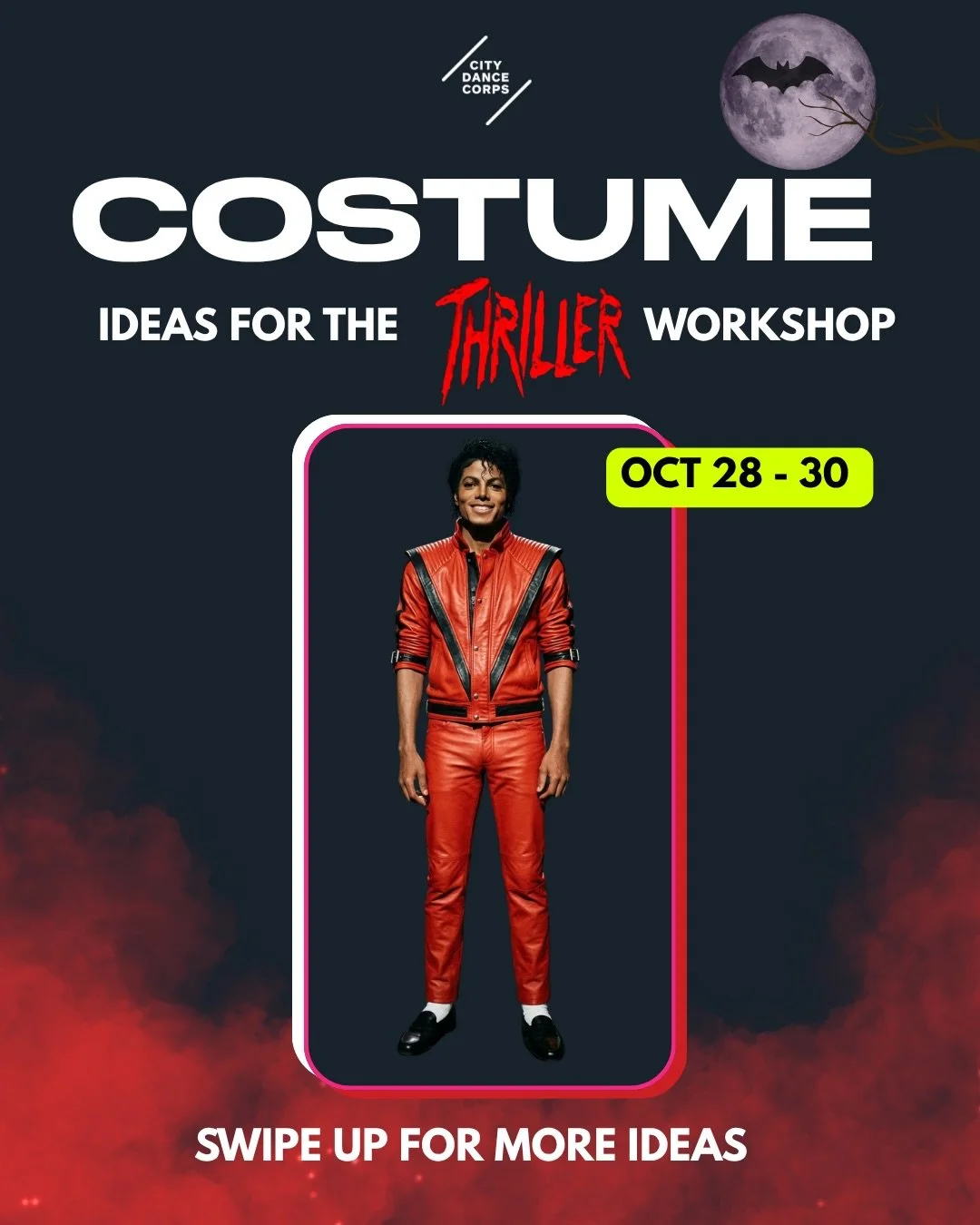Need some costume ideas for our Thriller workshop? We&rsquo;ve got you covered!

Get inspired, pick your look, and get ready to dance the iconic Thriller choreography with us!

Haven&rsquo;t got your tickets yet? Head to the link in our bio to secure