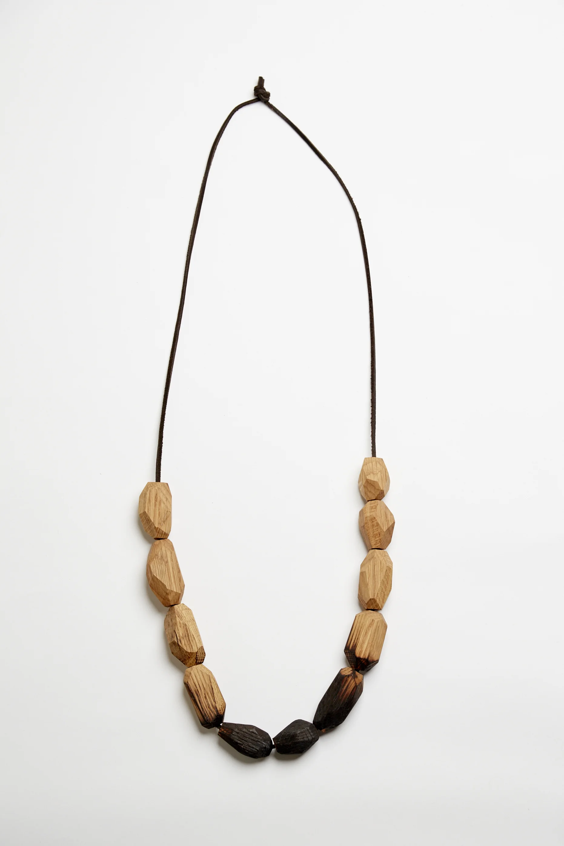 charred white oak necklace