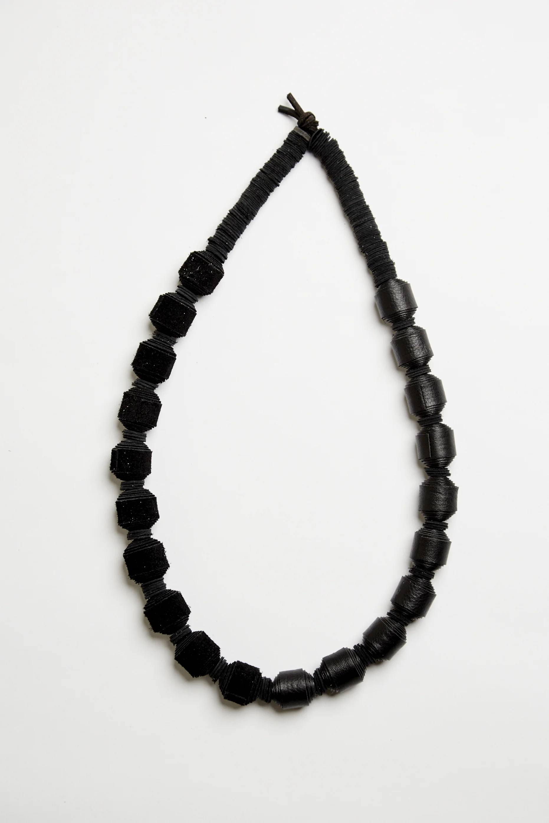 black leather bead necklace