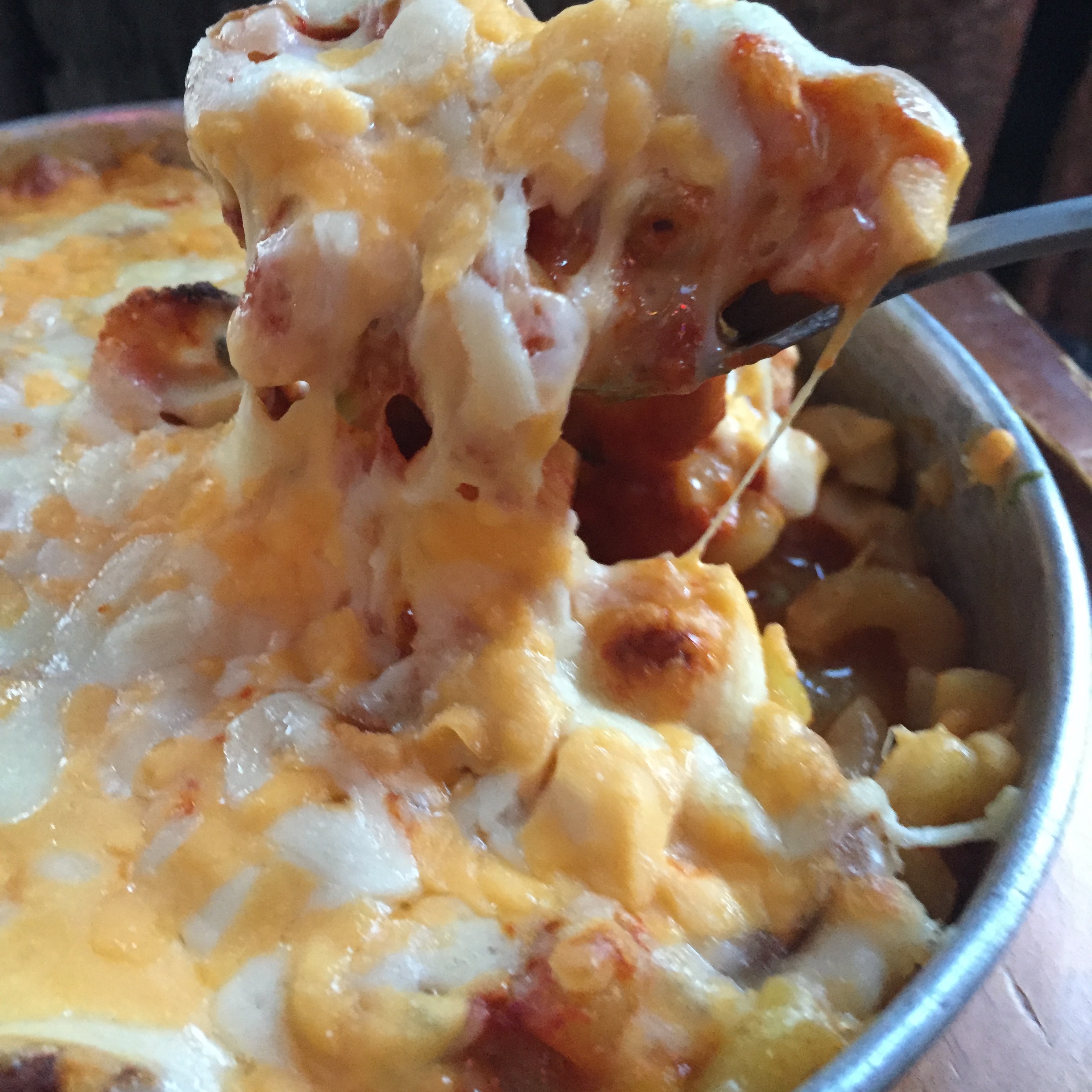 Mac and Gochujjang with baby octopus