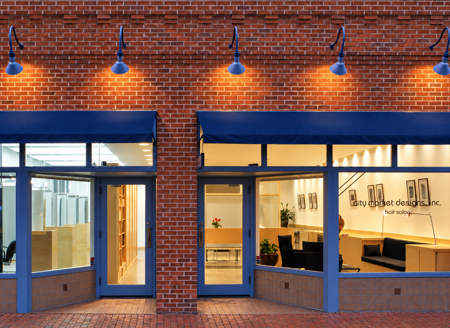 Brighter nighttime hair studio facade.png