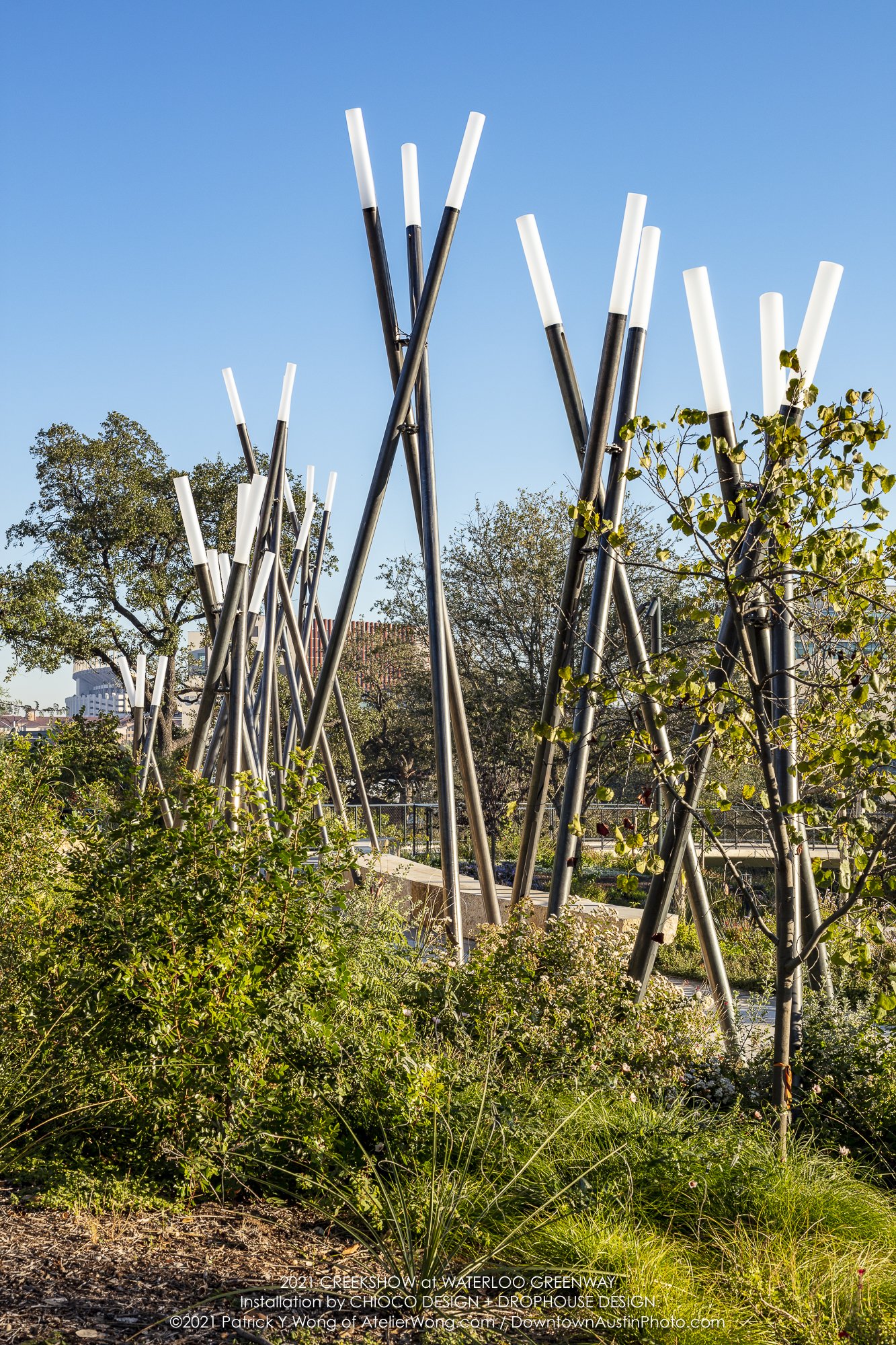 Hilight Installed at the 2021 Creek Show at Waterloo Park in Waterloo Greenway