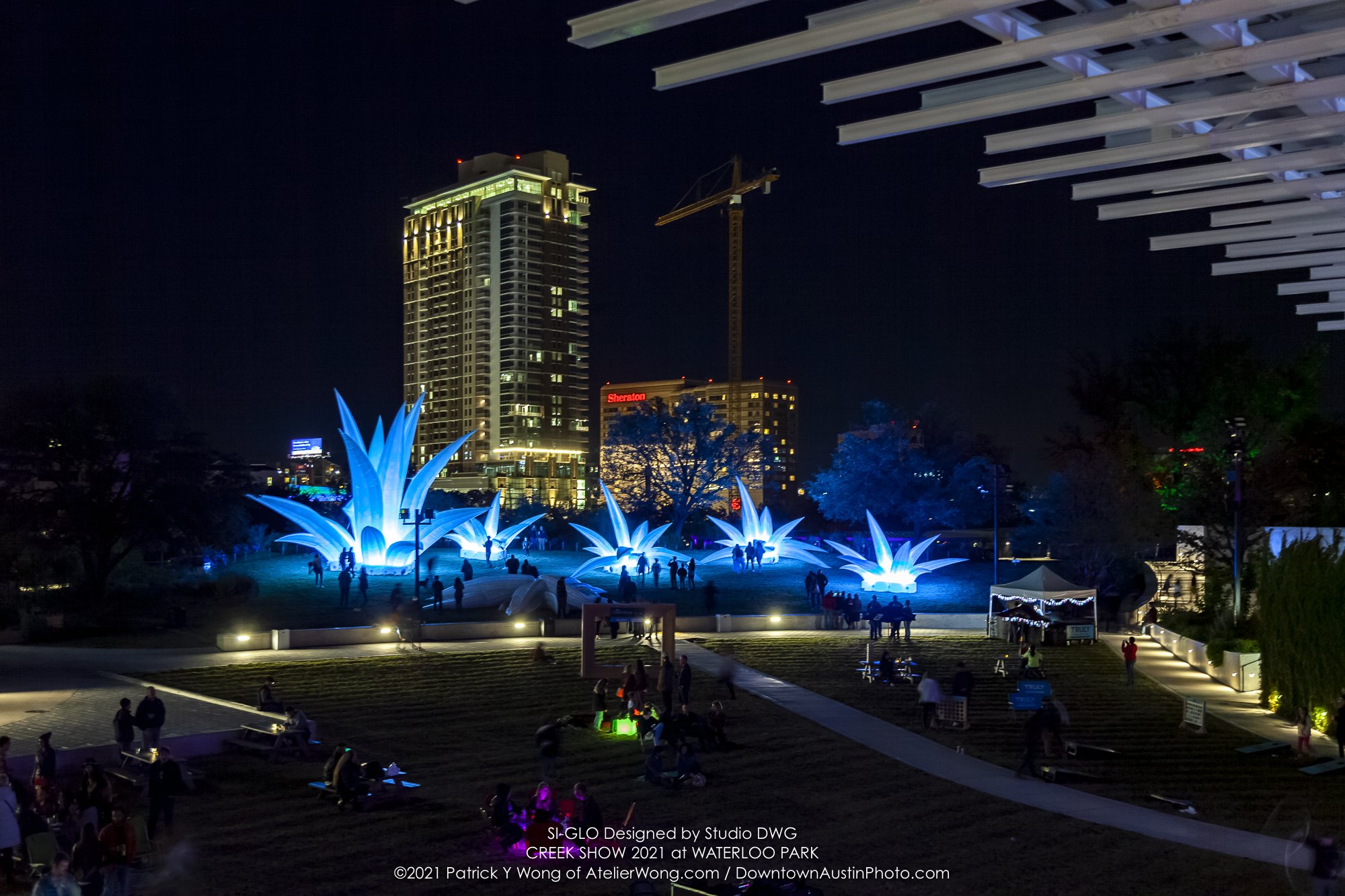 SI-GLO Installed at the 2021 Creek Show at Waterloo Park in Waterloo Greenway