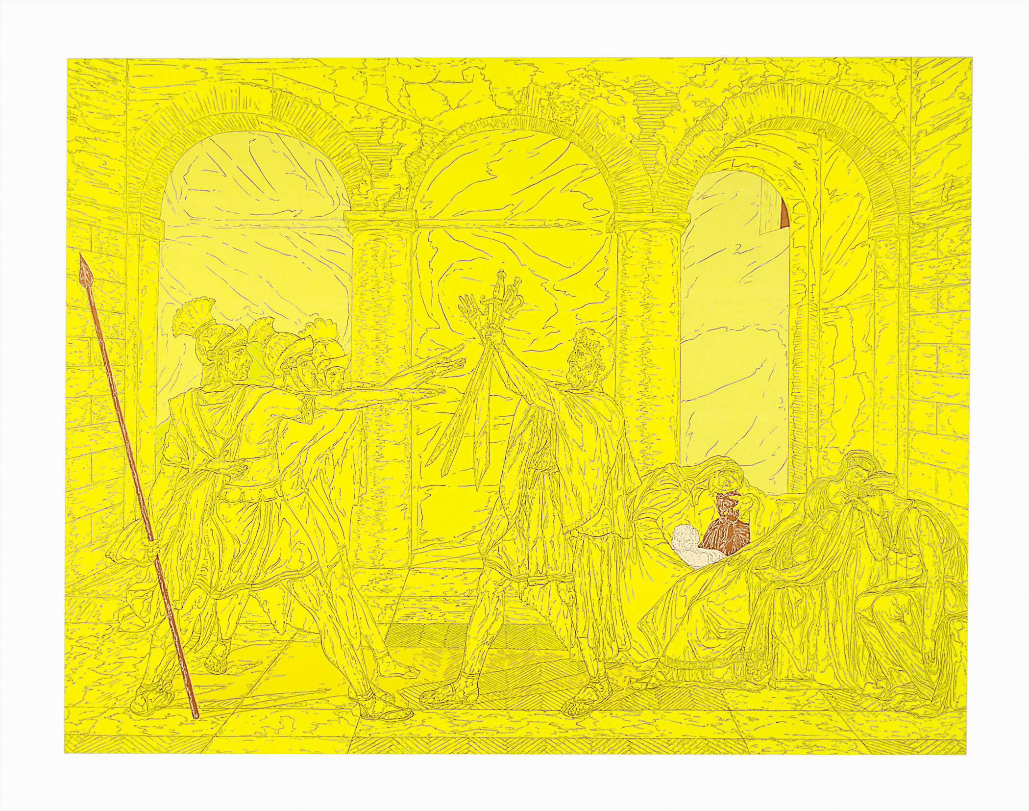 United (Oath of the Horatii) Acrylic on Paper 137 x 106 cm