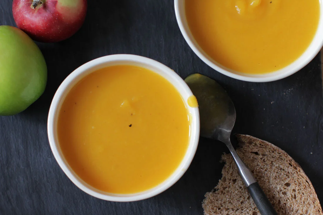 Soupe courge et pomme verte