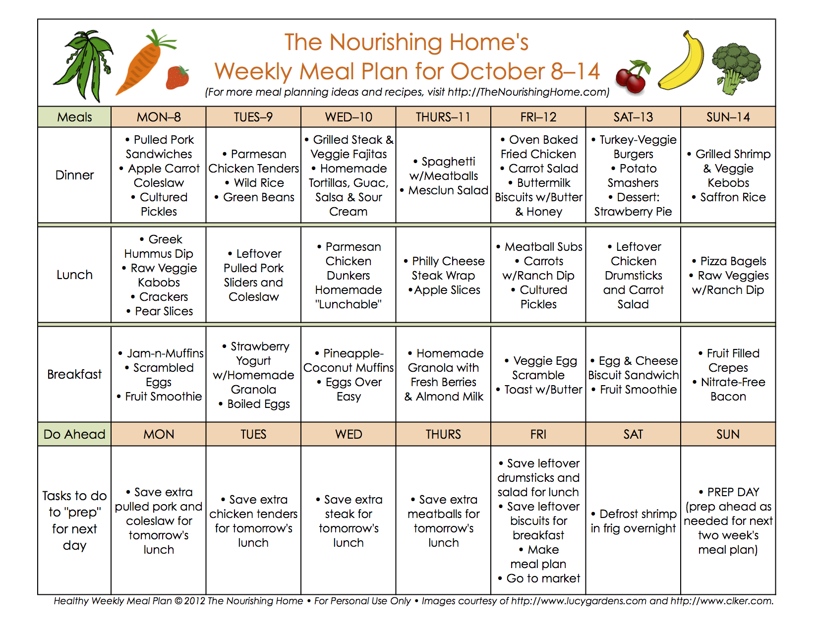 Bi-Weekly Meal Plan for October 1–14 — The Better Mom