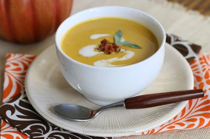 This easy-to-make CReamy Soup is Dairy-Free and can be made using pumpkin puree or butternut squash puree.. Top it with some crunchy bacon bits to make it even more flavorful and satisfying!