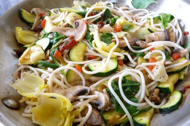 This Summer Veggies Pasta is an easy dish for kids to help prepare. And since kids are more likely to eat what they make, getting your kids in the kitchen is a wonderful strategy for encouraging them to expand their culinary horizons. Besides, it’s just plain fun to cook together!