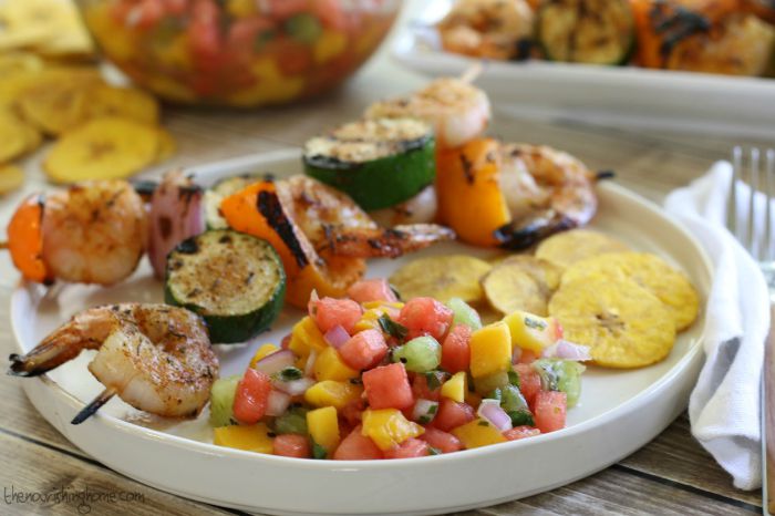 Firing up the grill is one of the easiest ways to get a healthy meal on the table in just minutes! These super simple and flavorful Spicy Shrimp Skewers are one of our new favorites and is certain to be one of yours too!