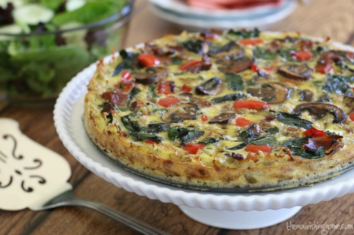 This Hearty Veggie Quiche with hash Brown Crust isn’t just for breakfast or brunch – it also makes a wonderful light dinner served with a mesclun greens salad and a side of fresh fruit.