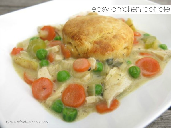 THIS FAMILY-FRIENDLY Easy Chicken Pot Pie recipe is nutritious and delicious! Plus, It comes together in a snap when you use leftover roasted chicken from this week's meal plan.