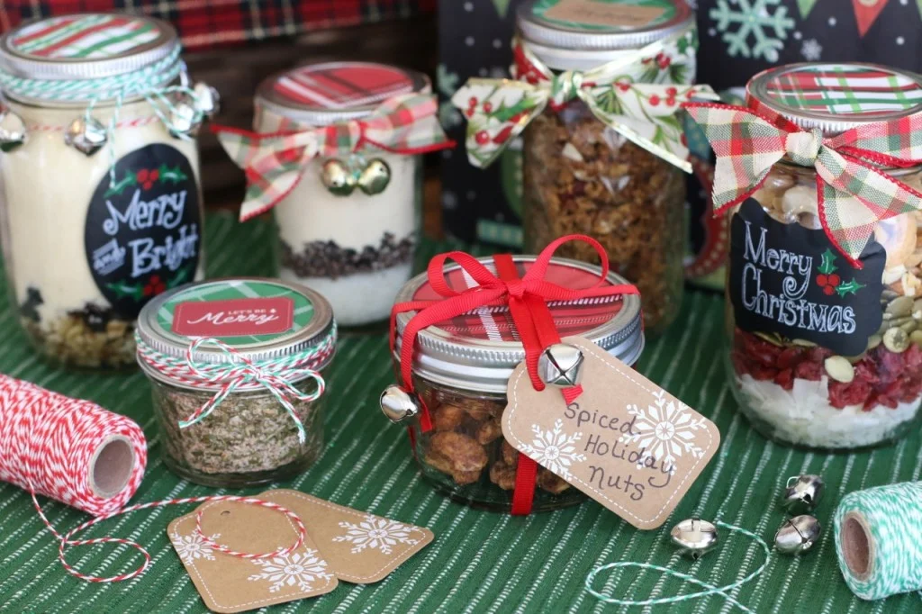 One of our favorite Christmas traditions is making Delicious Homemade GF Mason Jar Gifts . Simply layer the ingredients of a treasured recipe in a jar, then add a festive ribbon and tag, and you've created a thoughtful gift handmade with love!
