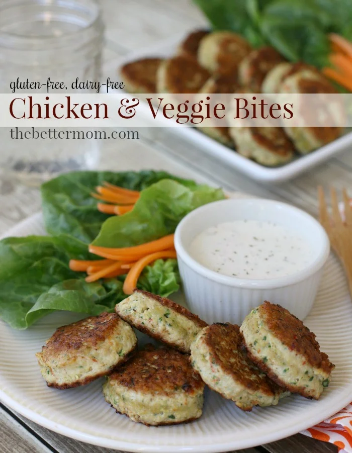 For many of us, getting more veggies on our families plates can be a bit of a challenge. If you can relate, then let me assure you, these savory little bite-sized chicken & veggie bites are just the ticket!  These simple and flavorful little bites are crazy-delicious!
