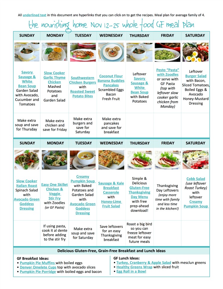 Bi-Weekly Whole Food Meal Plan for Nov 12–25 — The Better Mom