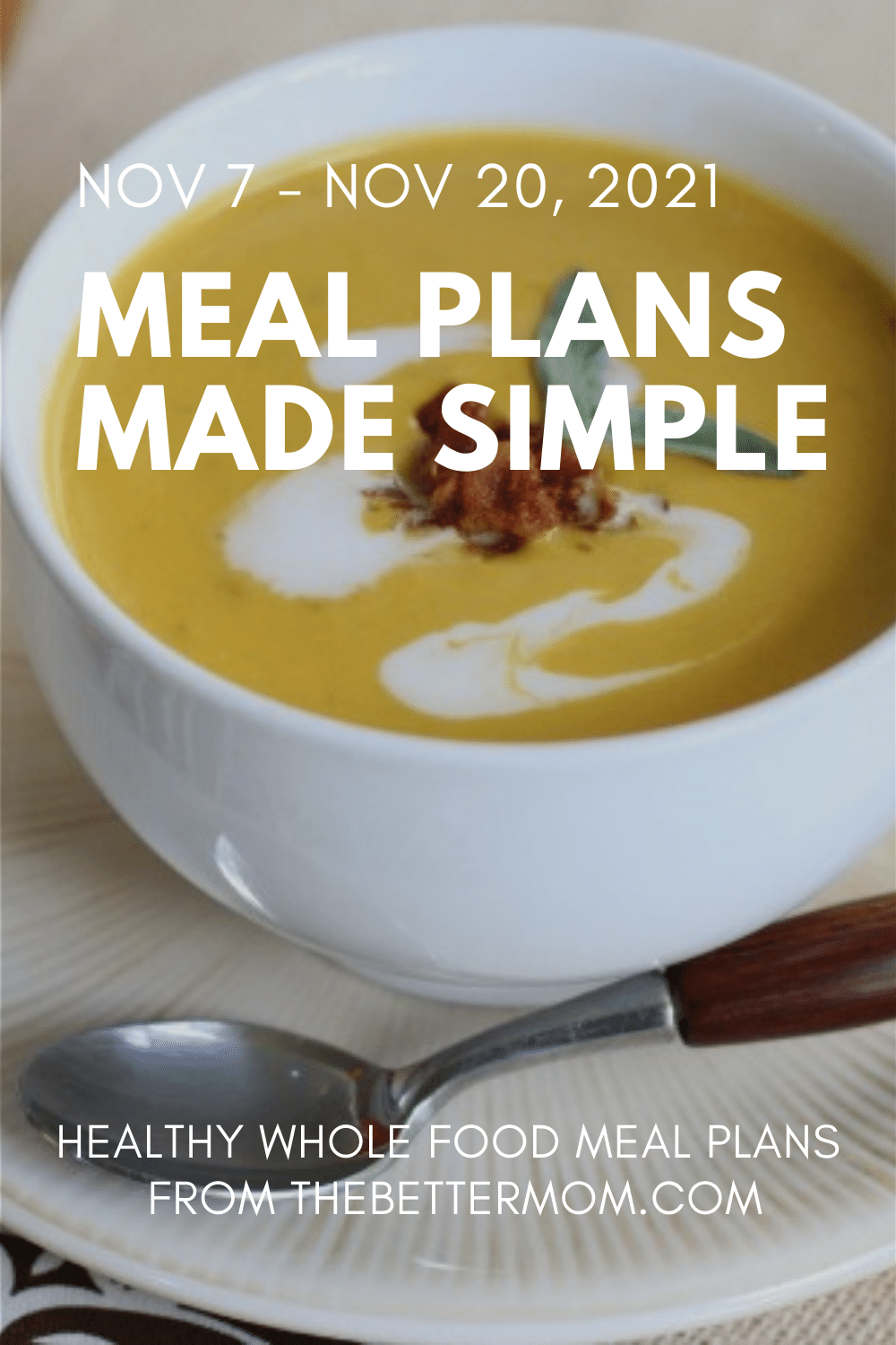 Bi-Weekly Whole Food Meal Plan for November 7-20