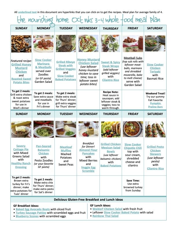 Monthly Whole Food Meal Plan – October 2023 — The Better Mom