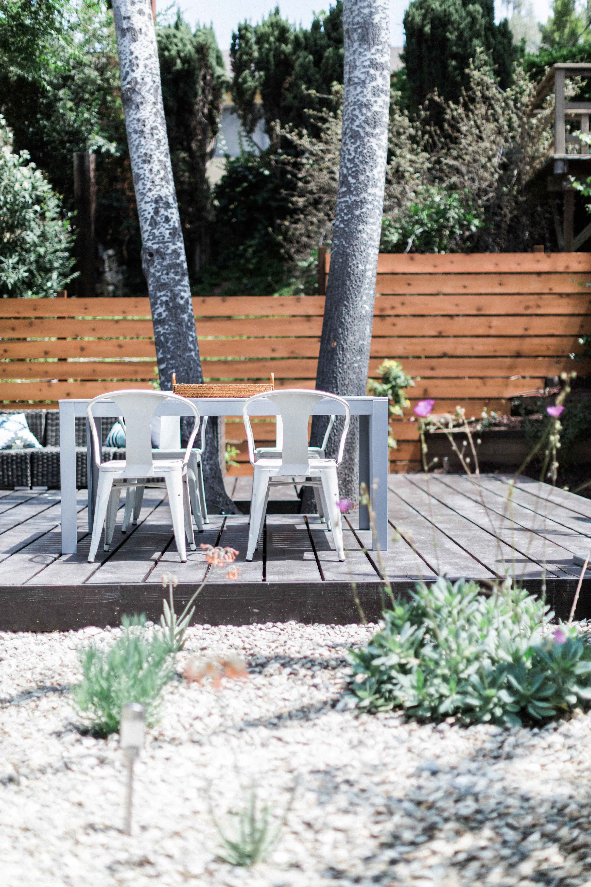White Tolix chairs always look fresh around IKEA's Falster table.