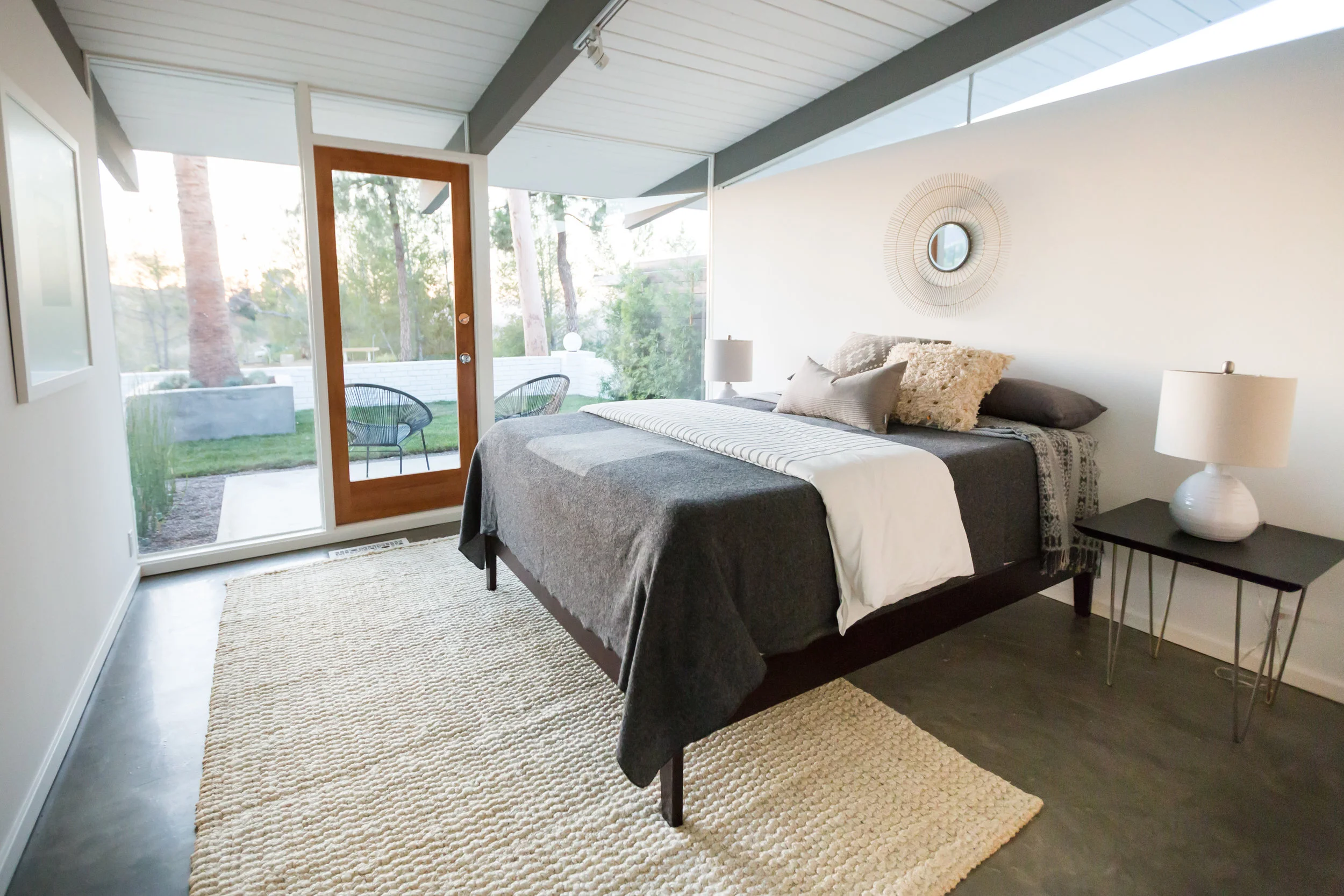 Each bedroom has its own door to a small patio.