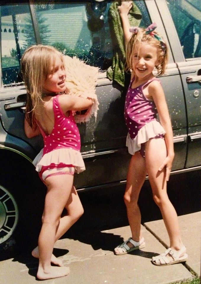 Sarah and Hannah at one of their many car washes 