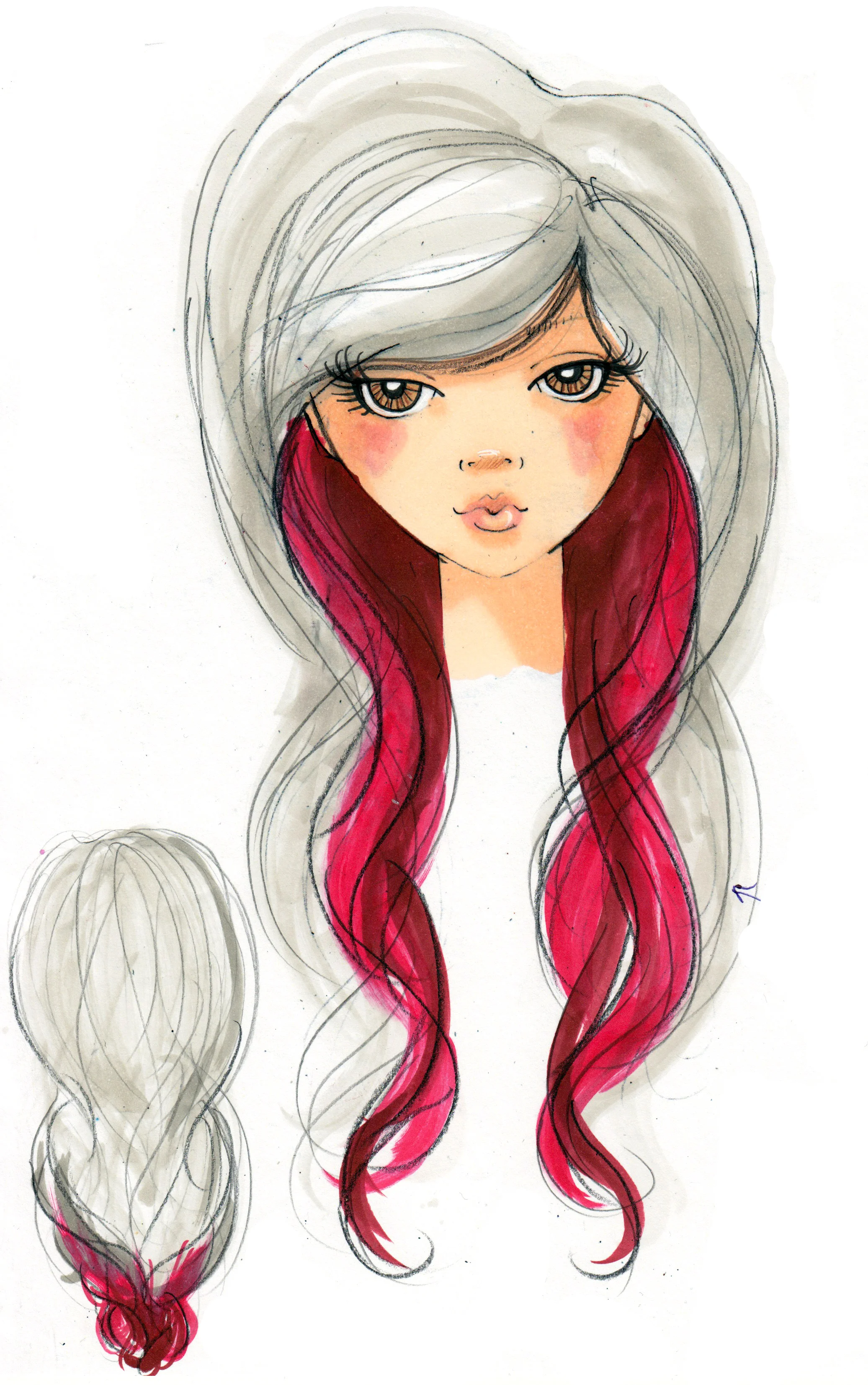 Wig Concept Sketch - Leg Avenue