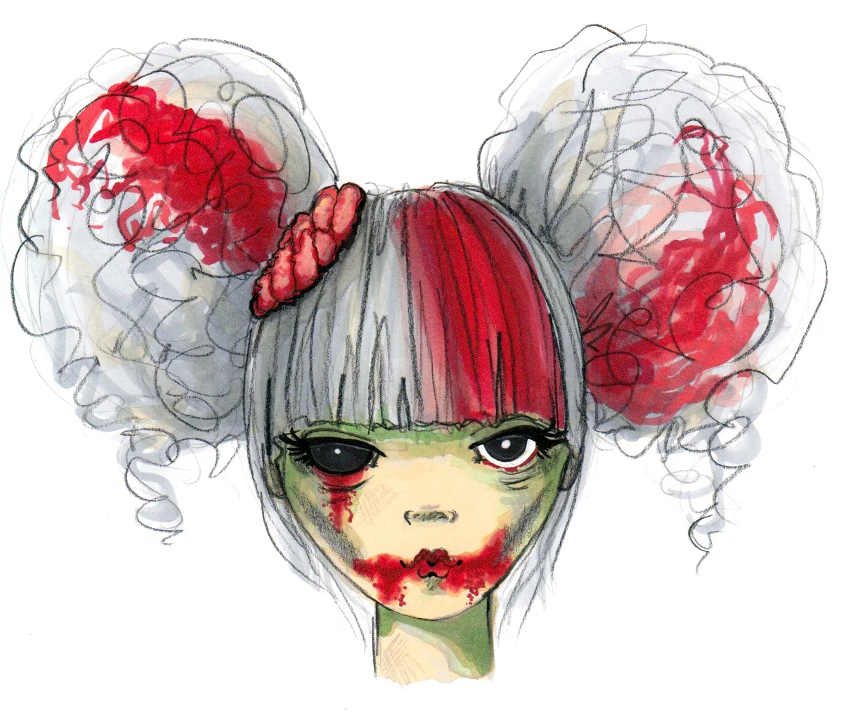 Zombie Wig Concept Sketch - Leg Avenue