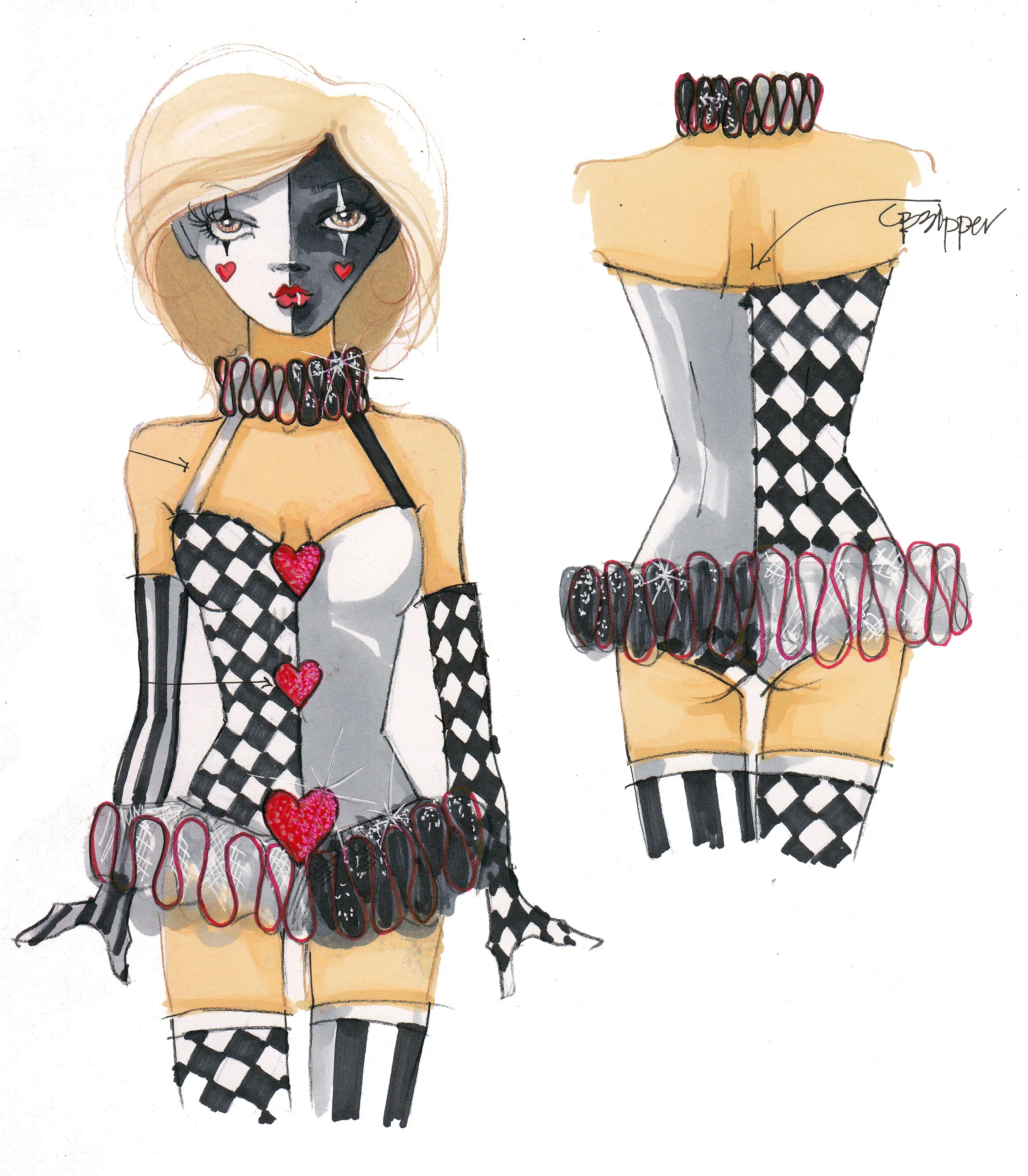 Costume Concept Sketch - Leg Avenue