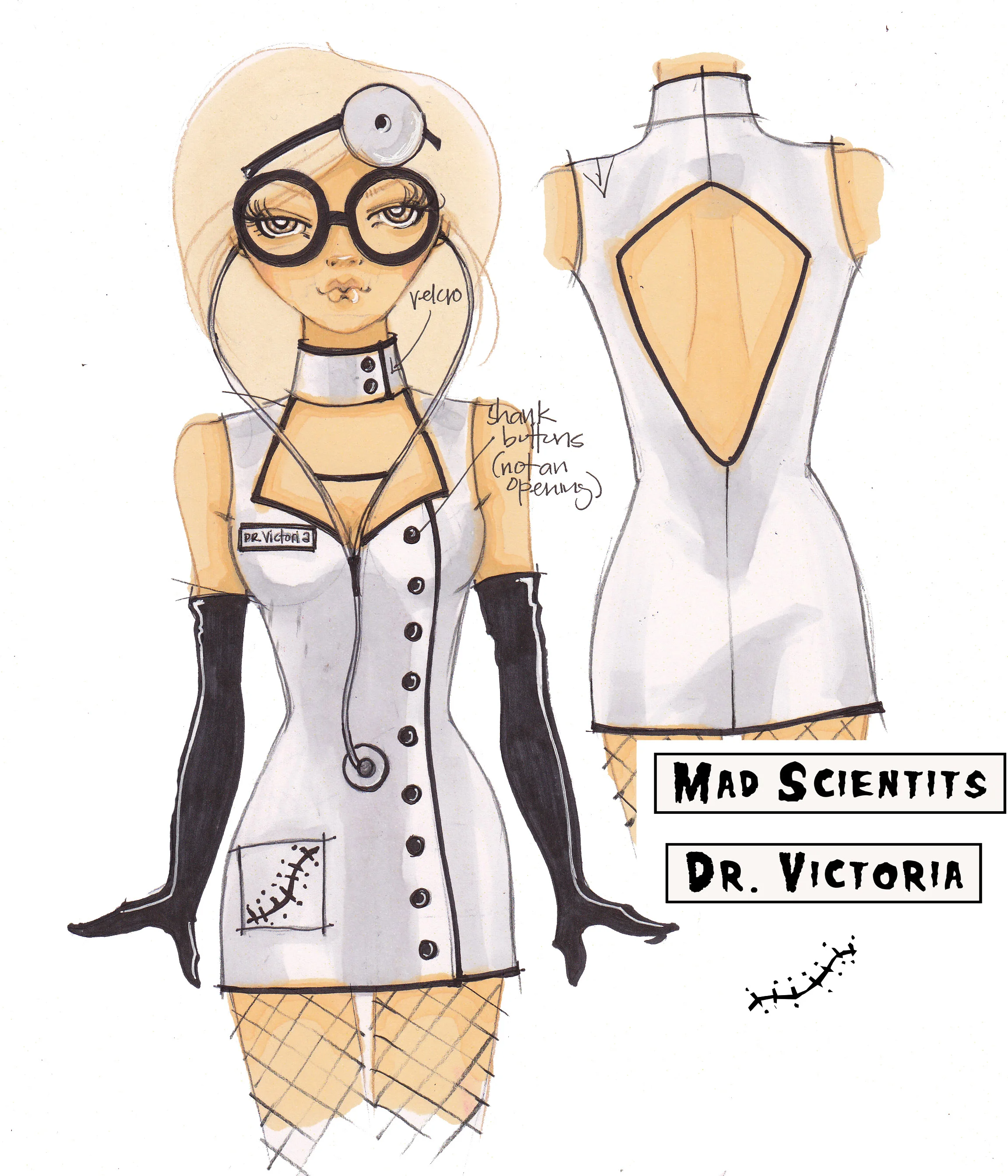 Costume Concept Sketch - Leg Avenue