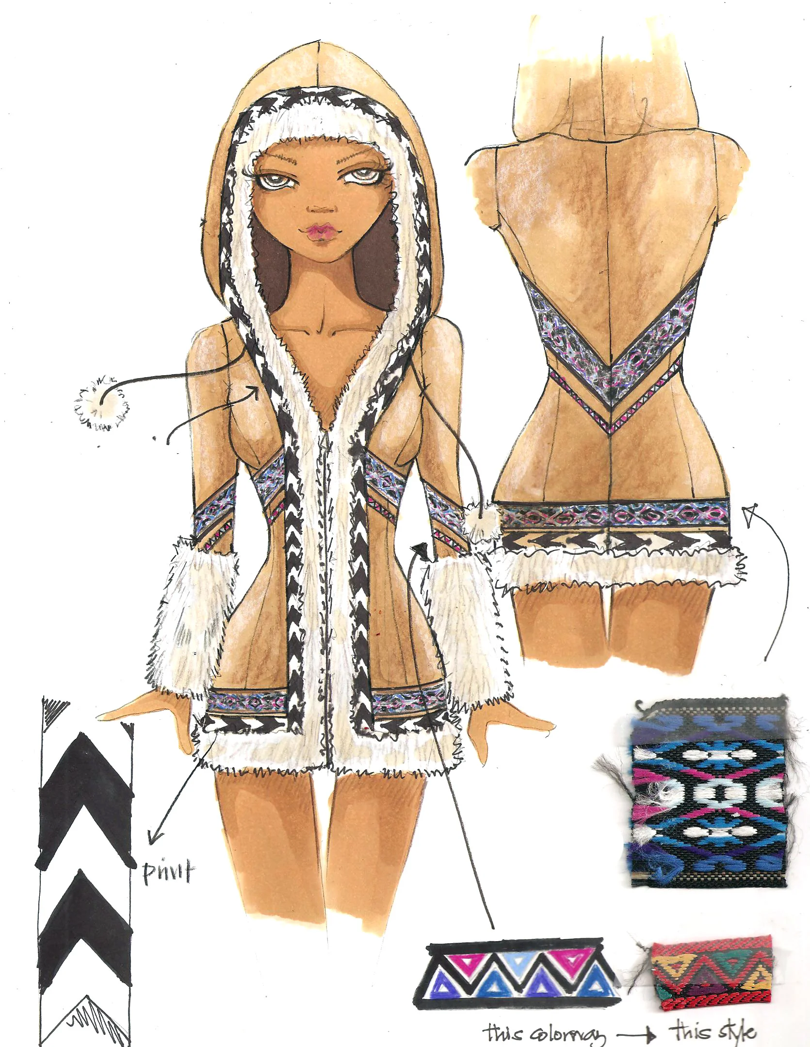 Costume Concept Sketch - Leg Avenue