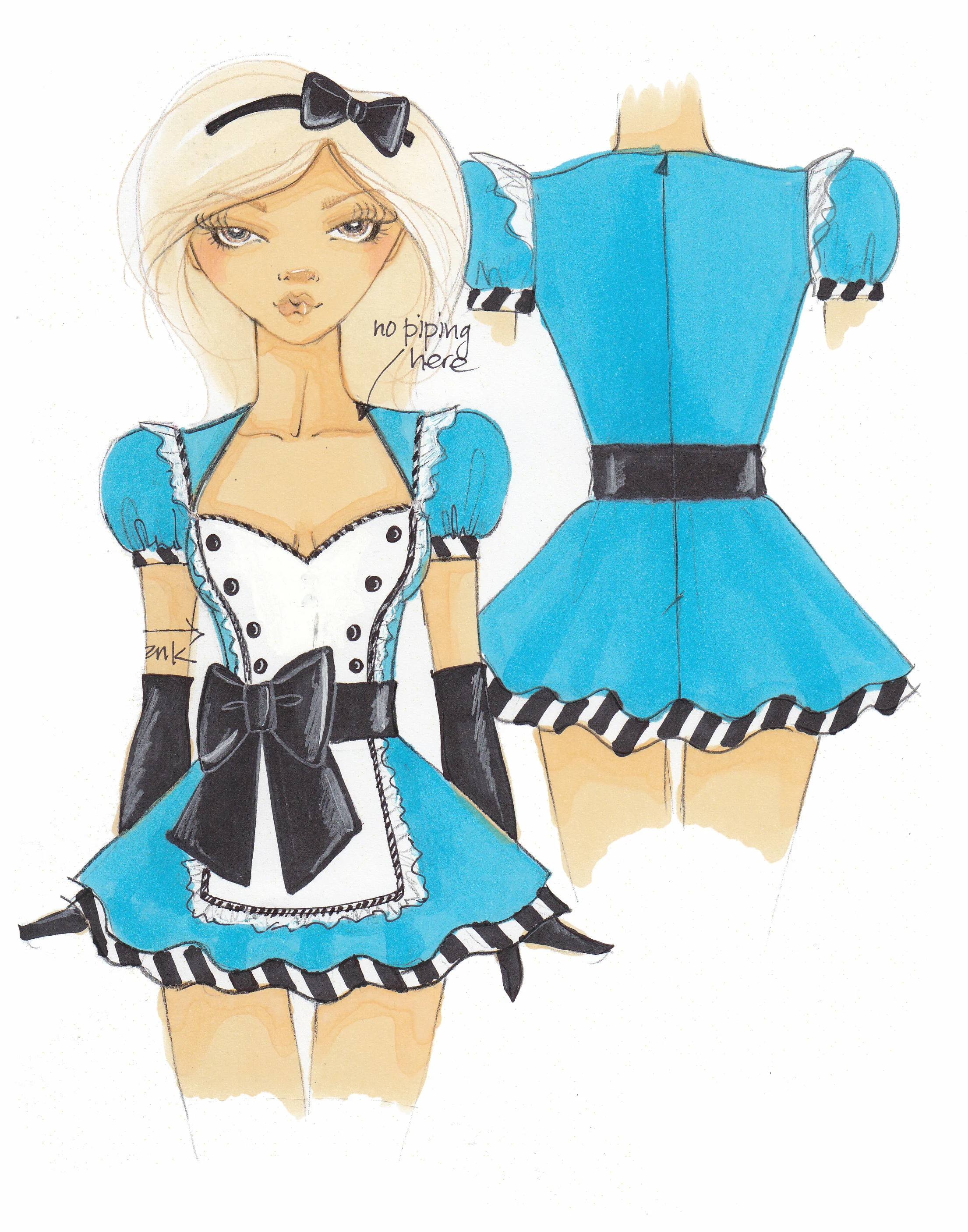 Costume Concept Sketch - Leg Avenue