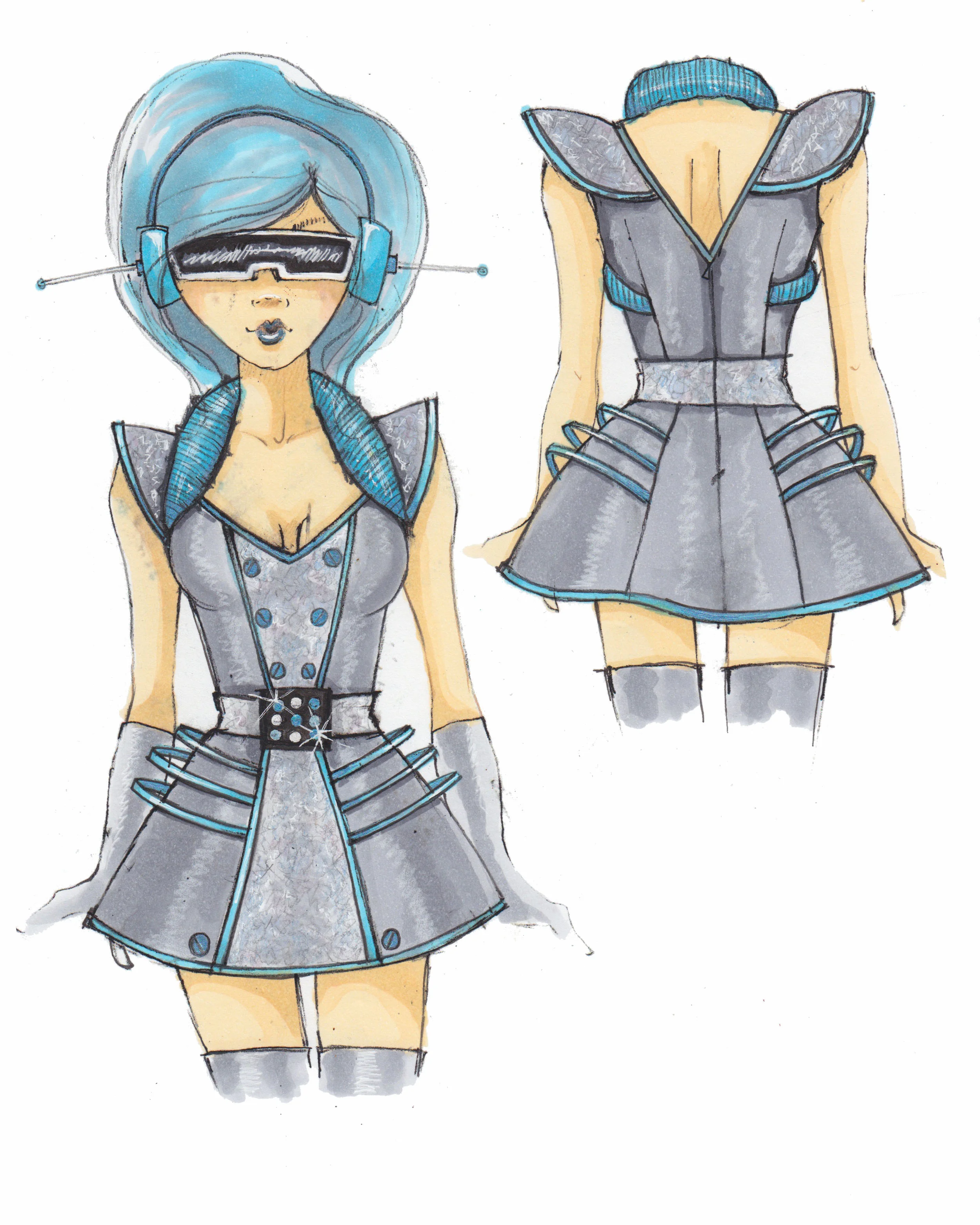 Costume Concept Sketch - Leg Avenue