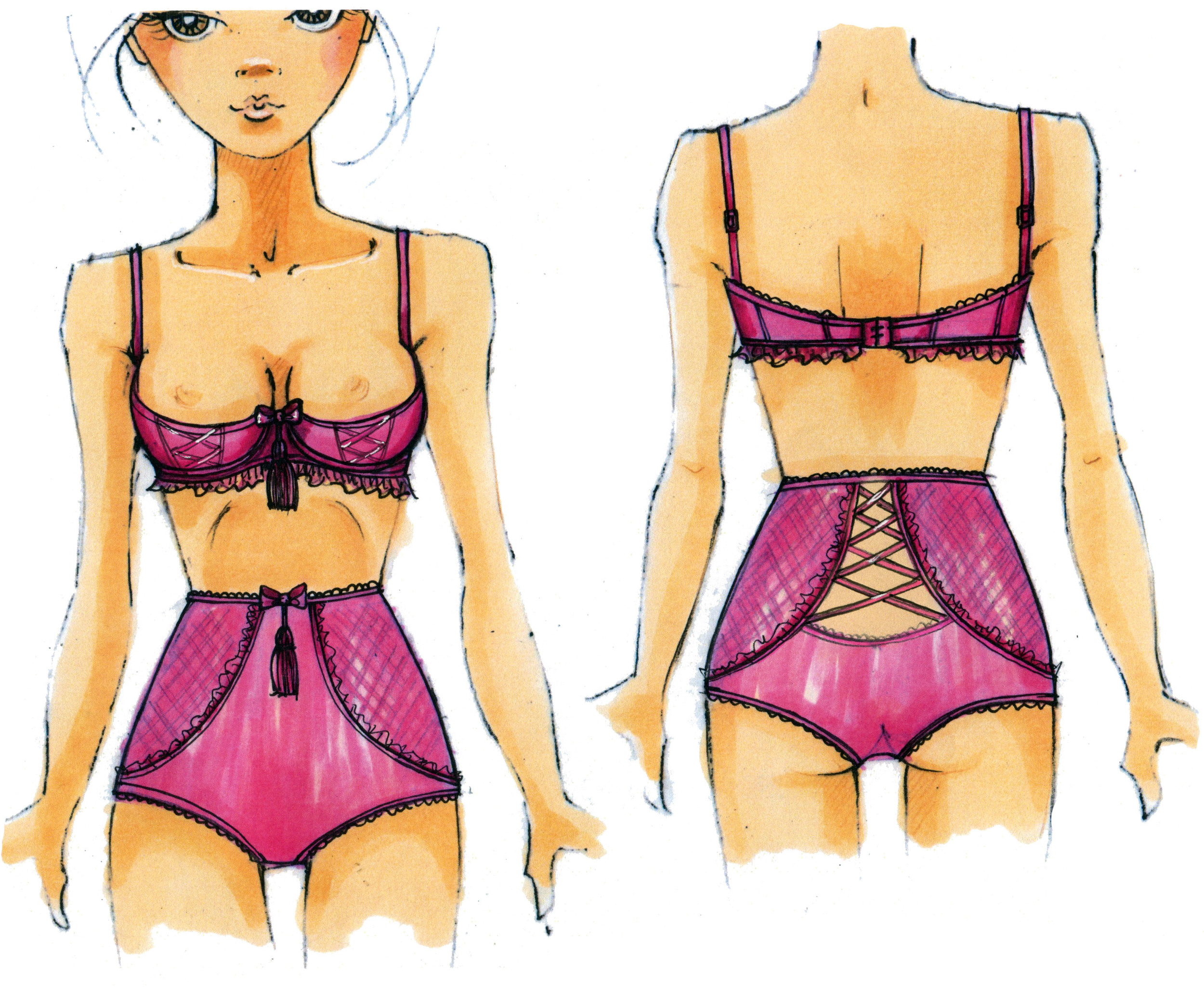 Lingerie/Burlesque Concept Sketch - Leg Avenue