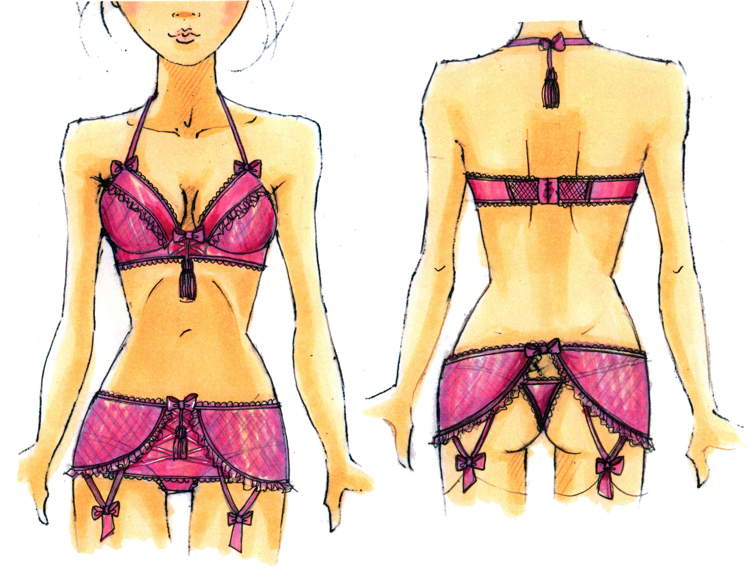 Lingerie/Burlesque Concept Sketch - Leg Avenue