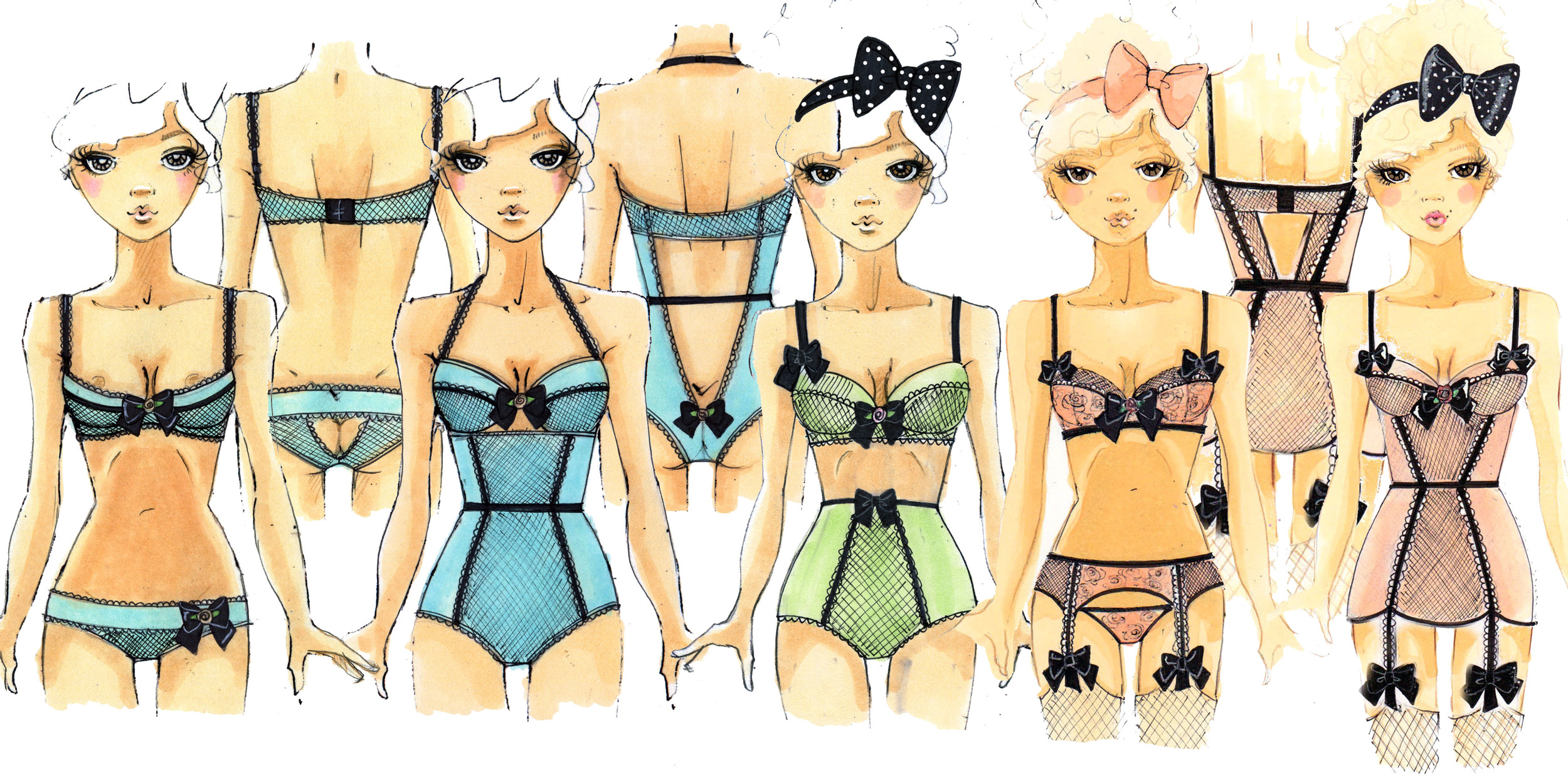  Concept Sketches:&nbsp;Leg Avenue "Vixen" Lingerie Collection 