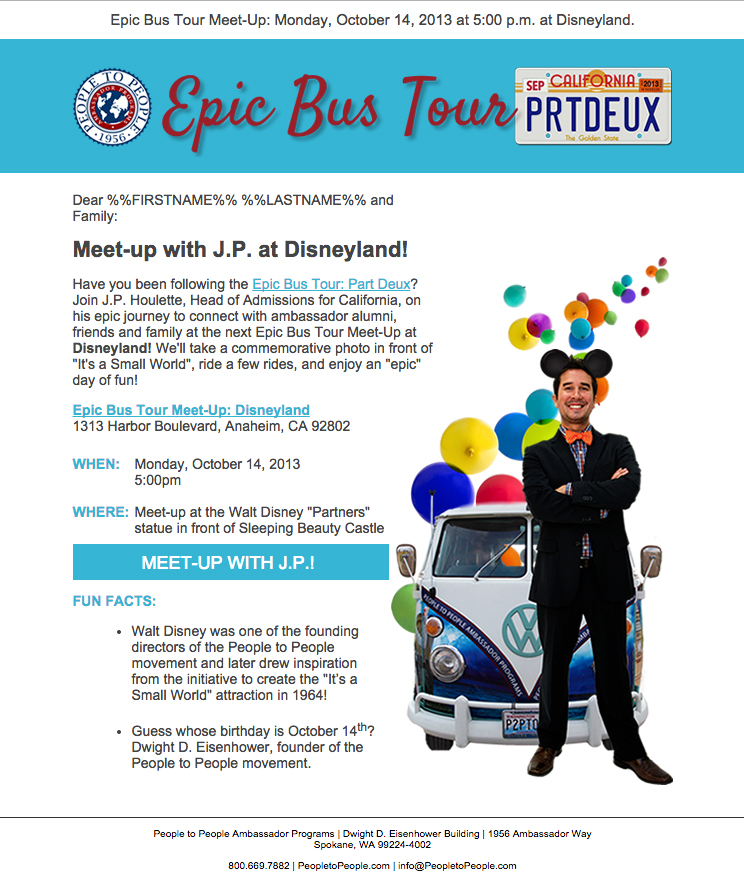 email 1: Disneyland stop