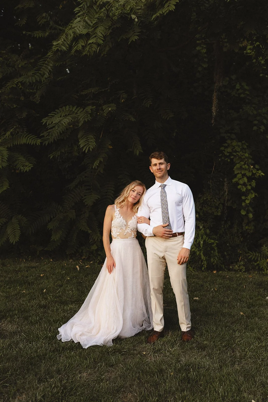 Intimate Indiana wedding featuring a boho bride in Linyage bridal separates
