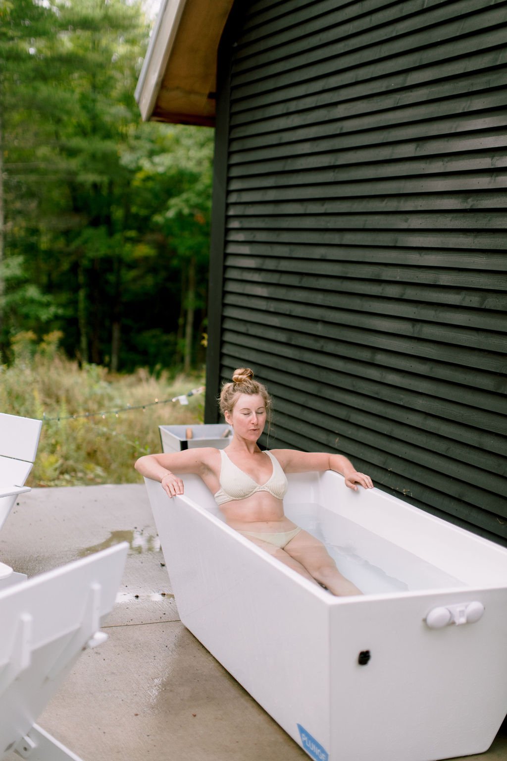 Linyage takes a cold plunge at Wild Rice Retreat