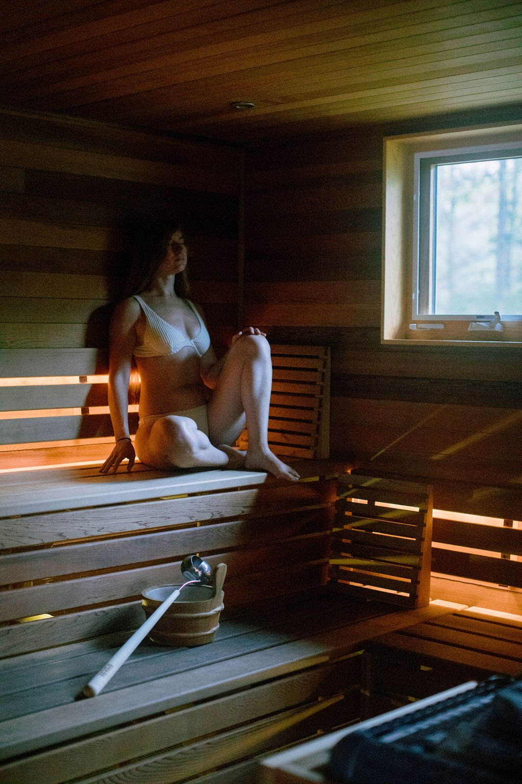 linyage takes a Sauna At Wild Rice Retreat