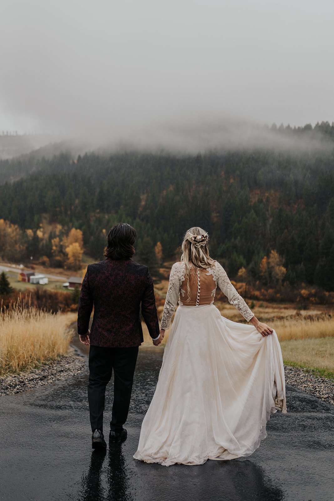 linyage custom bridal separates Bozeman, Montana mountain elopement