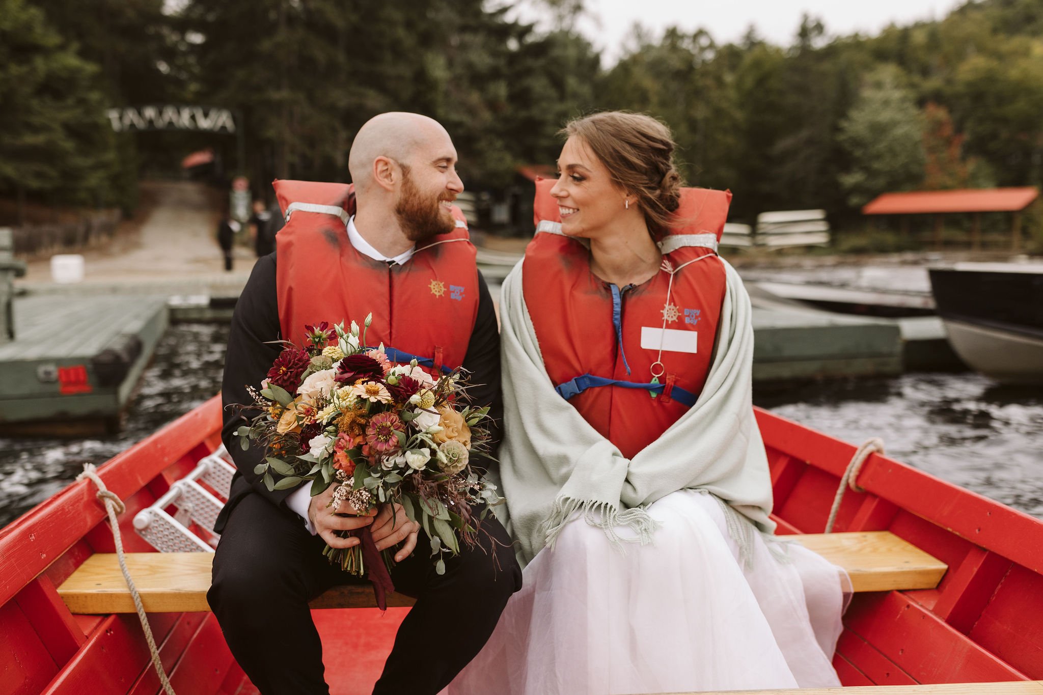 linyage bridal separates at a Summer Camp Wedding