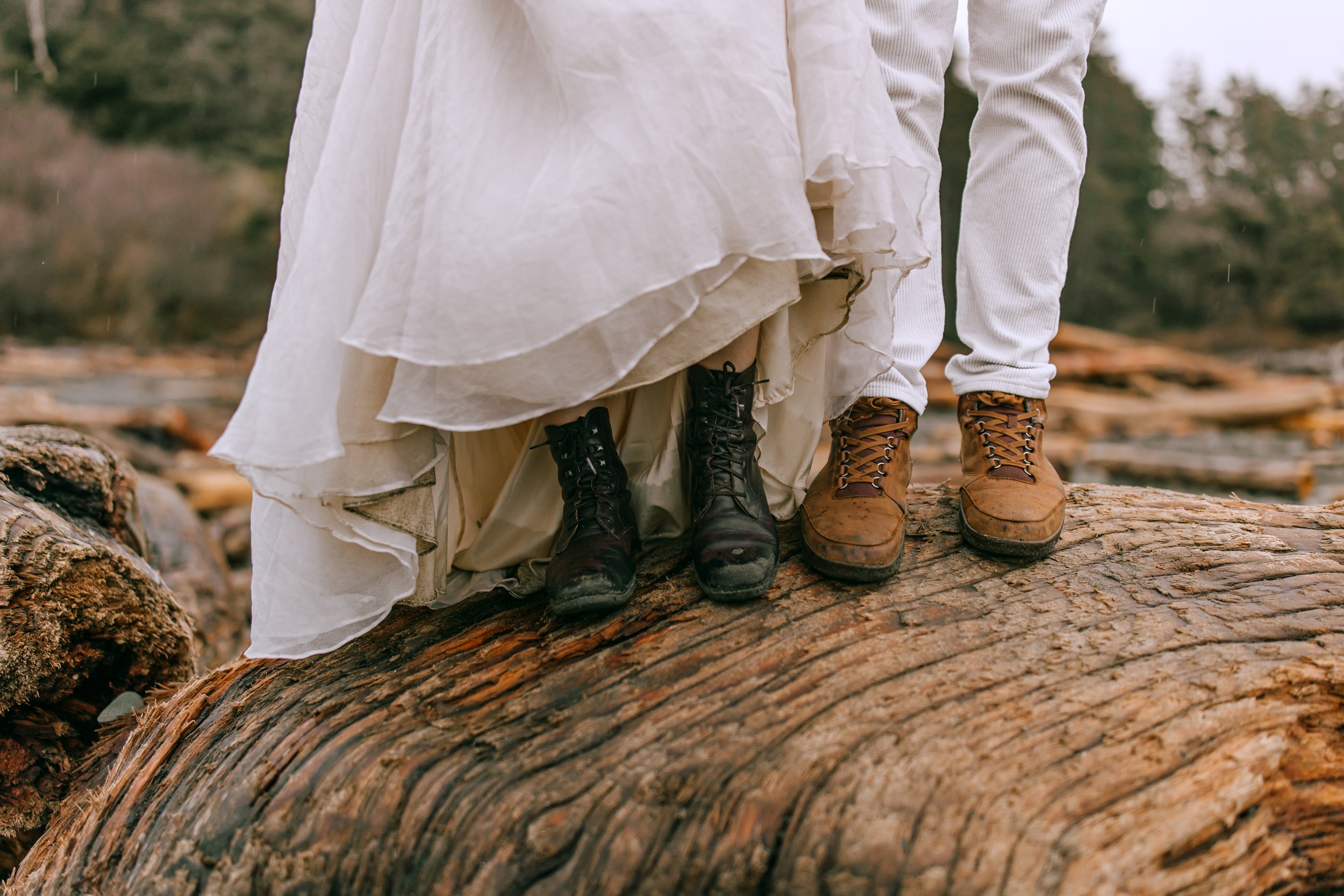 linyage Bride Wearing Boots