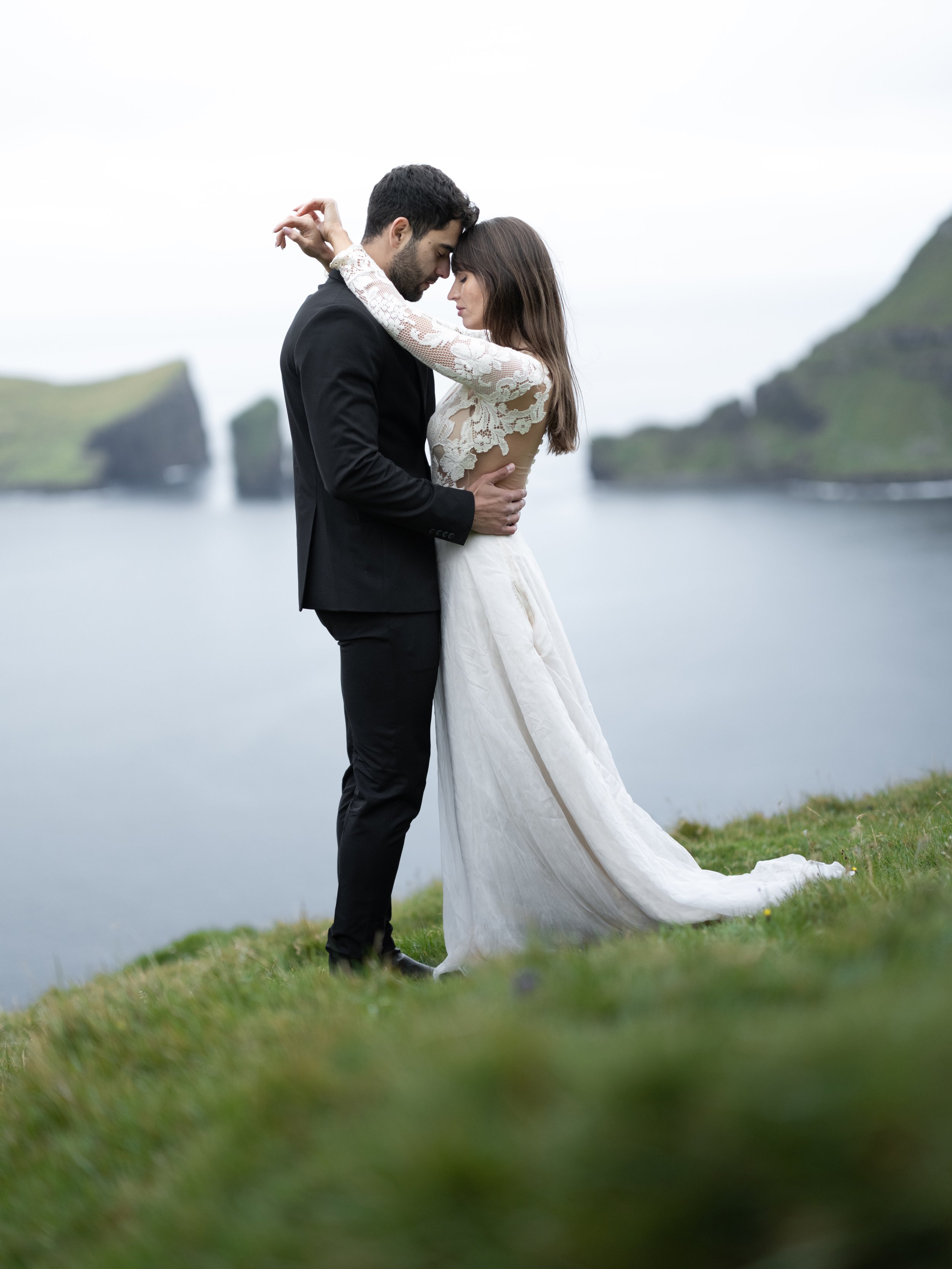 linyage elopement wedding dress - Faroe Islands Elopement 