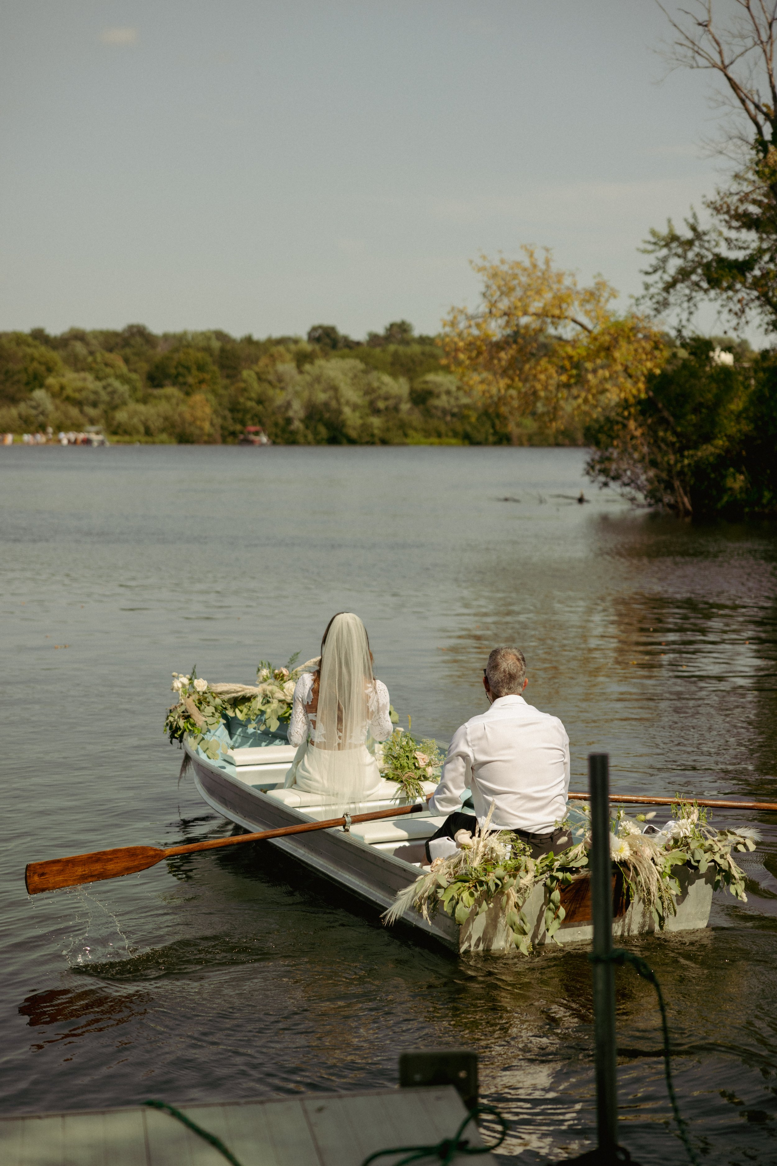 river ceremony linyage wedding dress