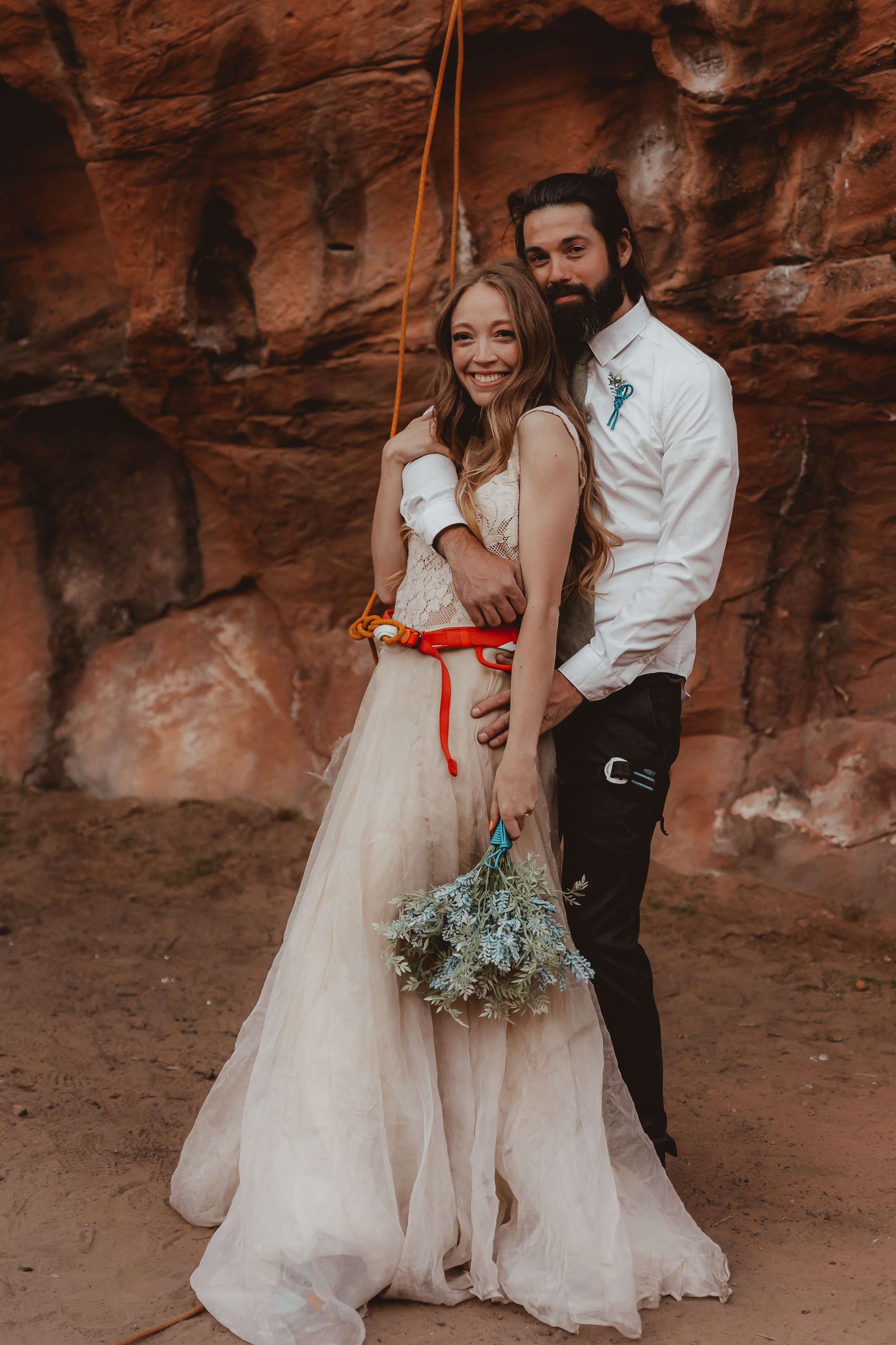 Rock Climbing Elopement Wedding Dress