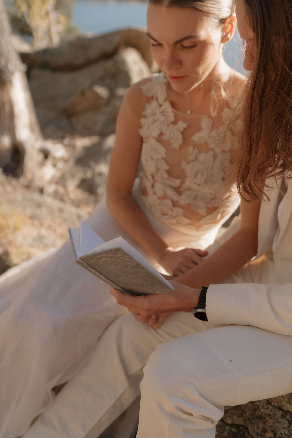 Estes Park Colorado Linyage Elopement Wedding Dress
