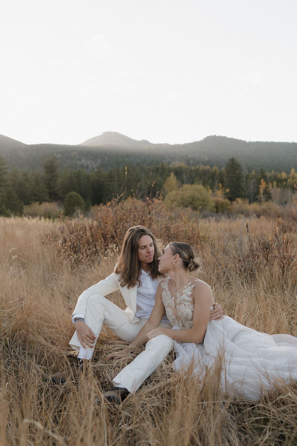 Estes Park Colorado Mountain Elopement Wedding Dress