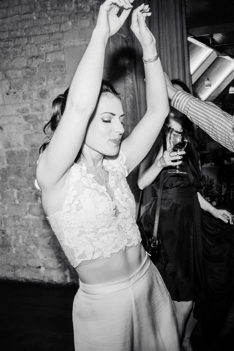  Linyage Lace bridal top styled for a fashion-forward London outdoor wedding 