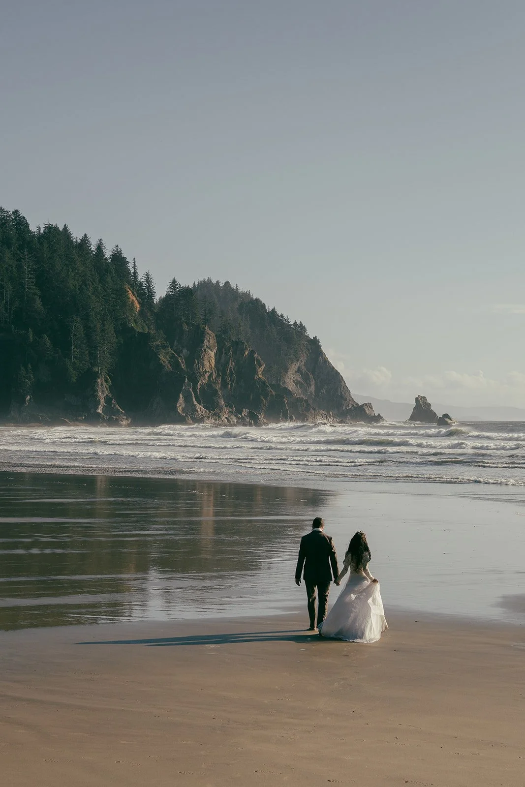 Oregon Beach Elopement Dress by Linyage