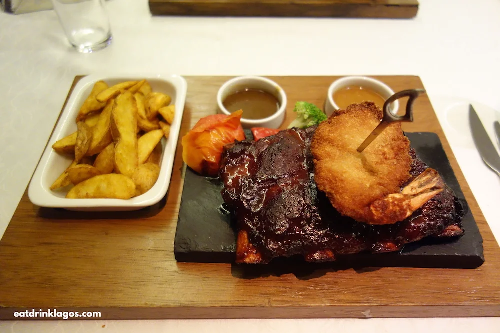 Half Rack of Beef Ribs with Coconut Prawns