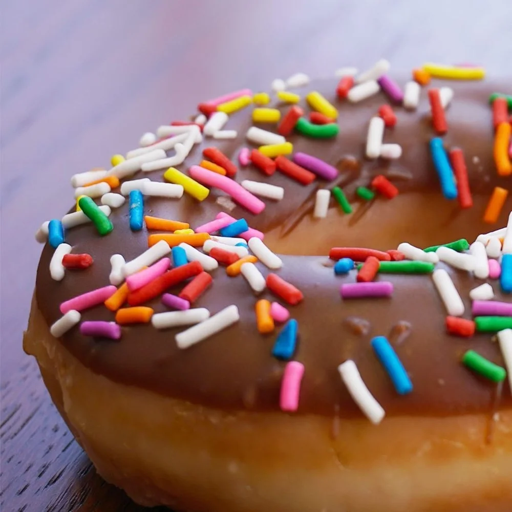 Chocolate Iced Glazed with Sprinkles Doughnut