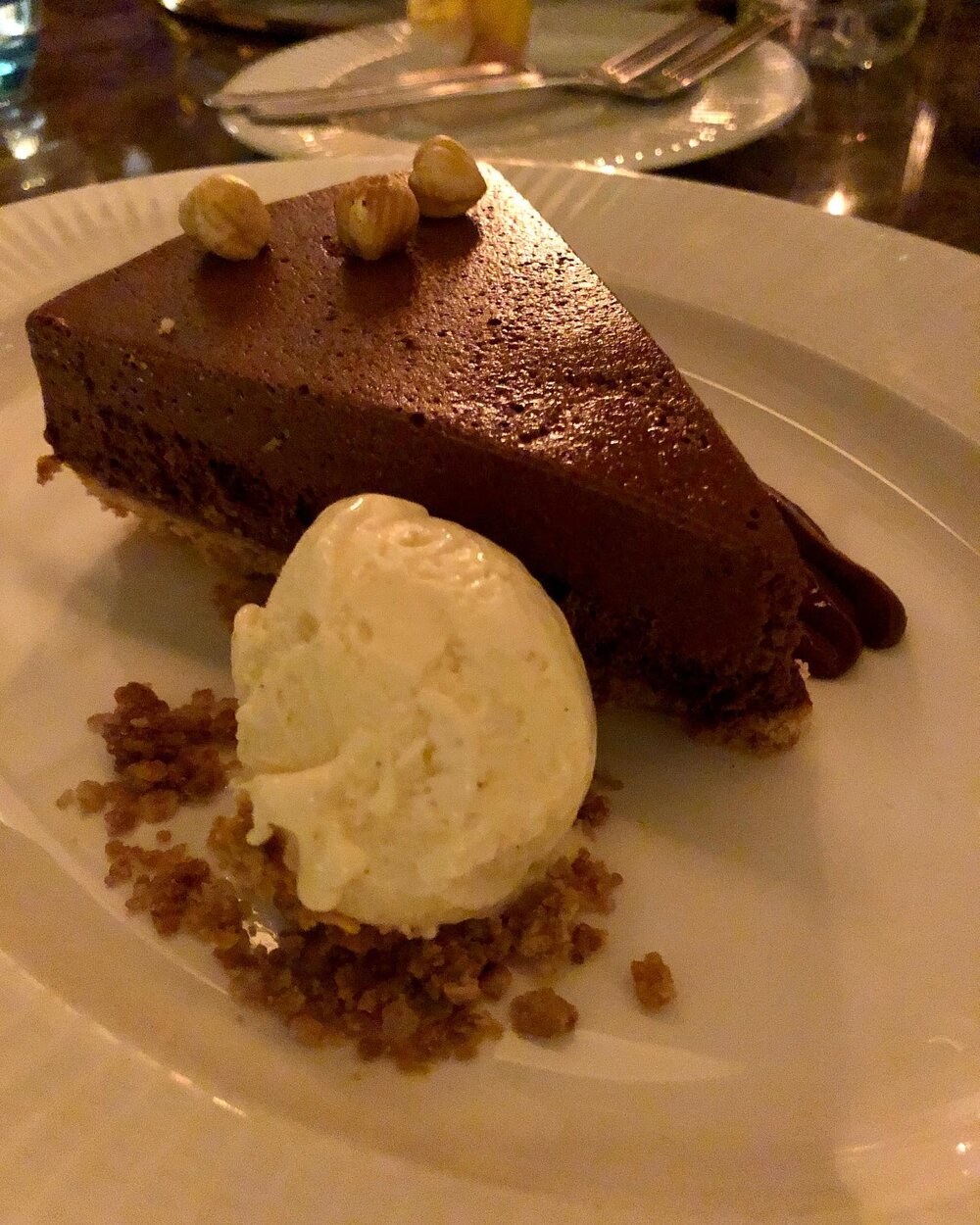 The Hazelnut Chocolate Slice with ice cream at @slowlagos ✨ As perfect as everything else we had for dinner that day. 

#eeeeeats #eatdrinklagos
